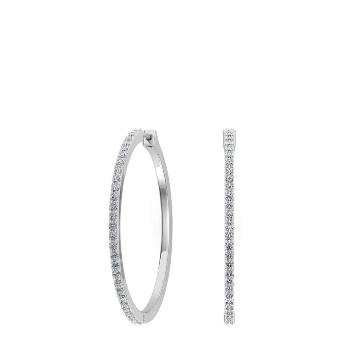 Dainty Moissanite Hoops White Gold