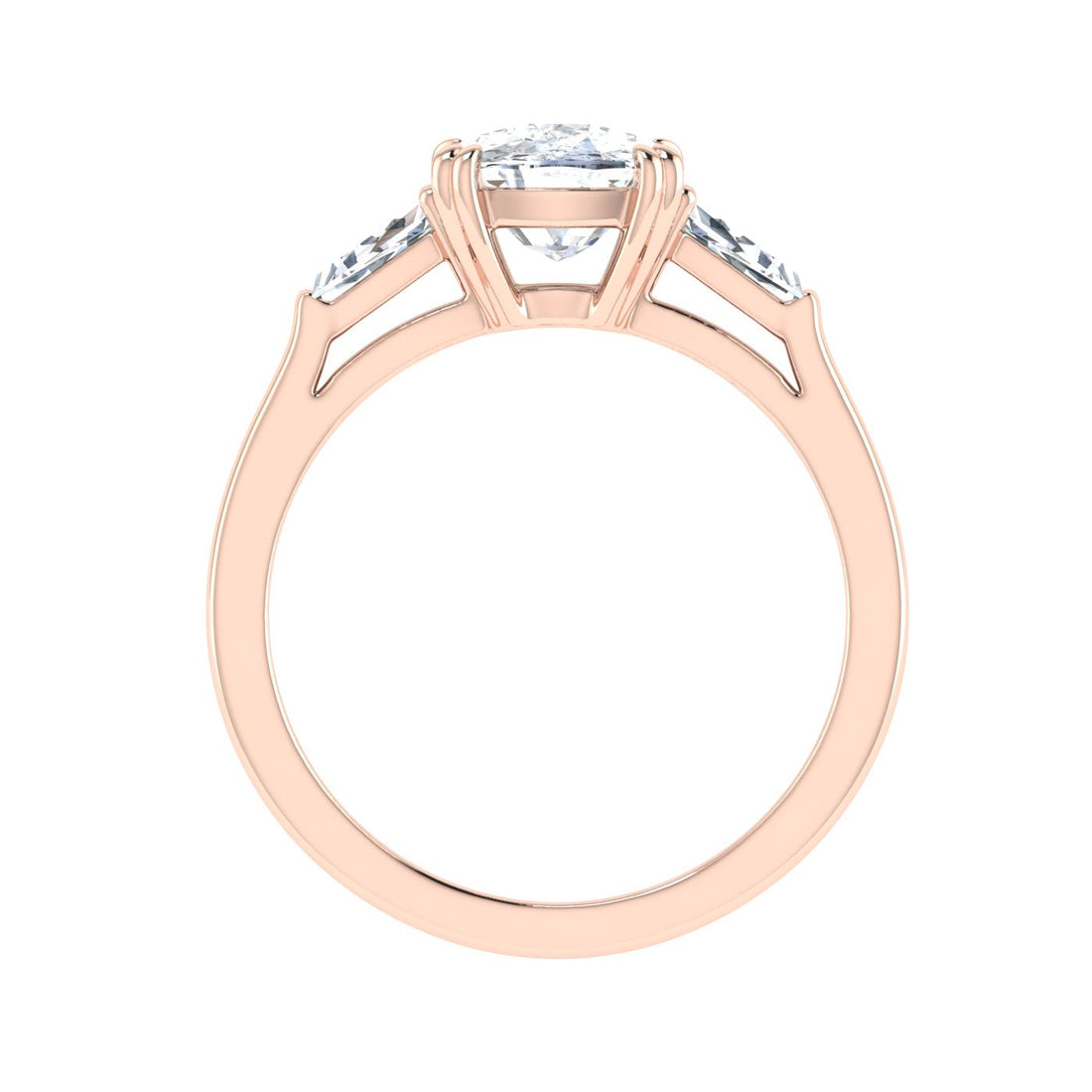 Rhapsody Oval Cut Double Claw Moissanite Engagement Ring Rose Gold