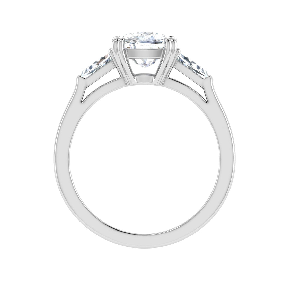 Rhapsody Oval Cut Double Claw Moissanite Engagement Ring White Gold