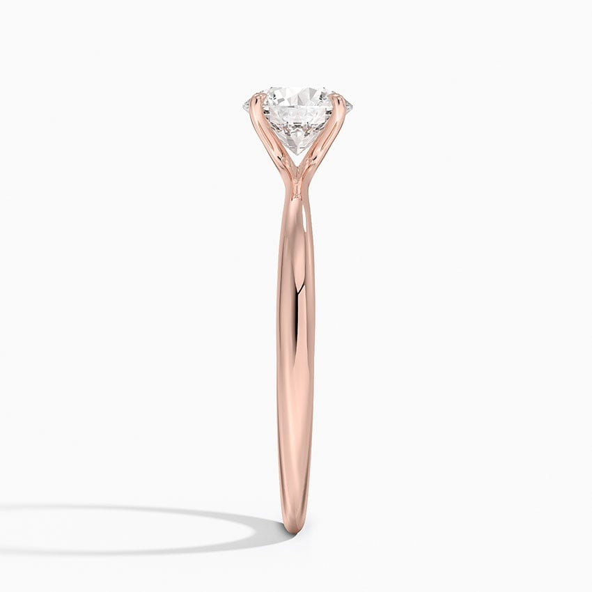 Ringlet Four-Prong Oval Solitaire Moissanite Engagement Ring Rose Gold