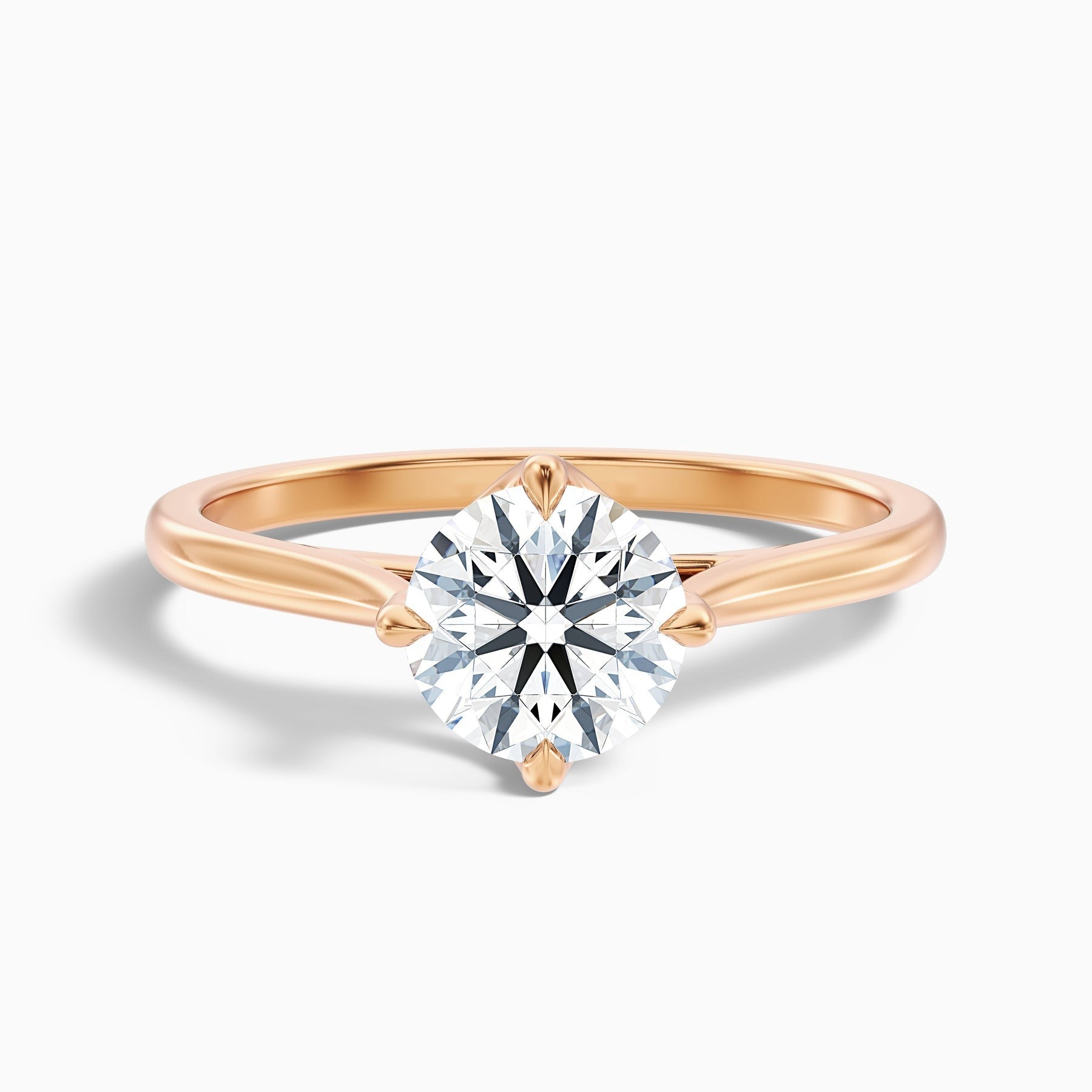 Rogue 1 Carat Round Cut Solitaire Lab Grown Engagement Ring in 10k Rose Gold