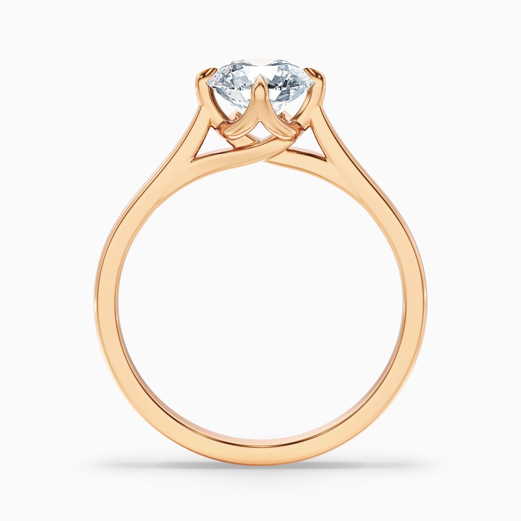 Rogue 1 Carat Round Cut Solitaire Lab Grown Engagement Ring in 10k Rose Gold