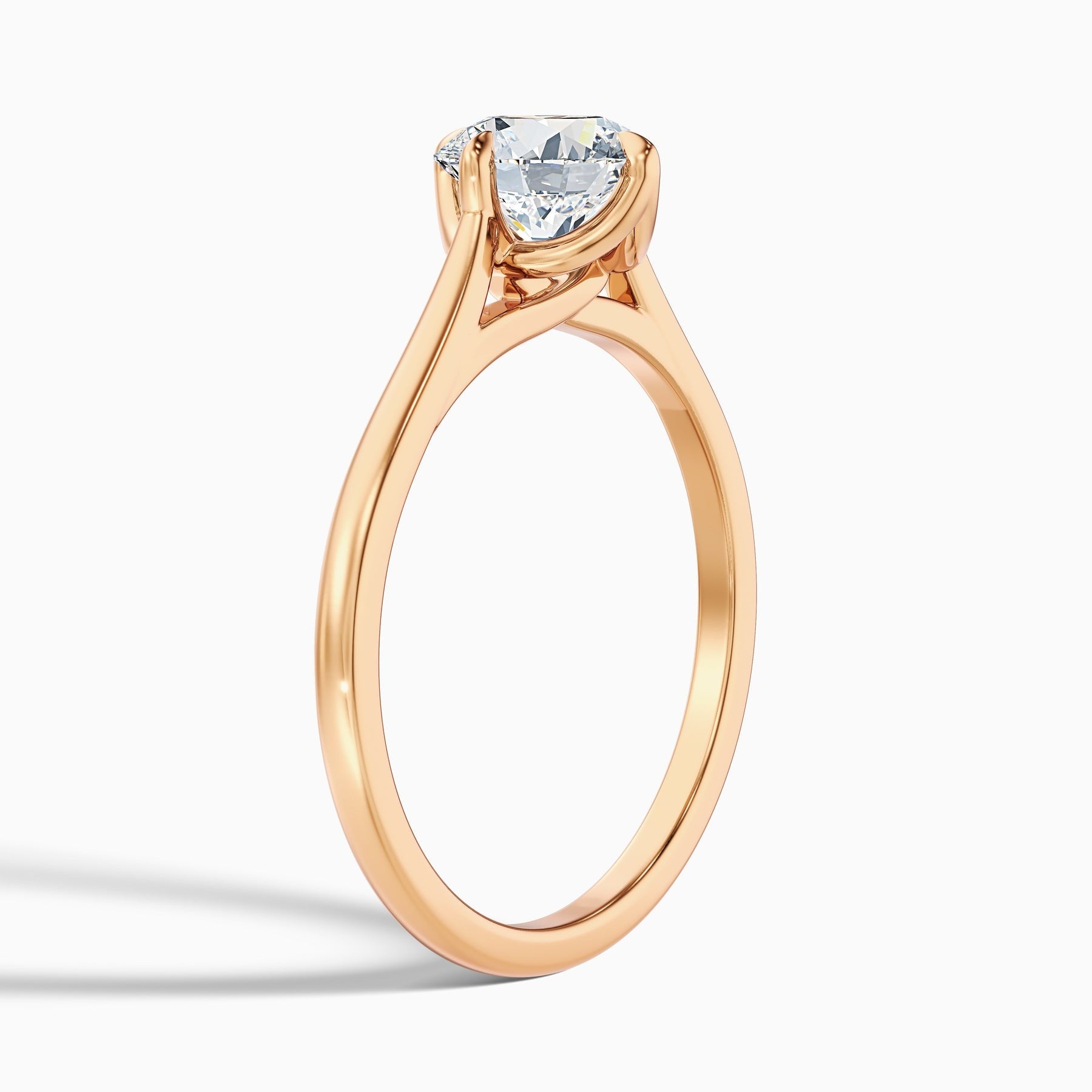 Rogue 1 Carat Round Cut Solitaire Lab Grown Engagement Ring in 10k Rose Gold