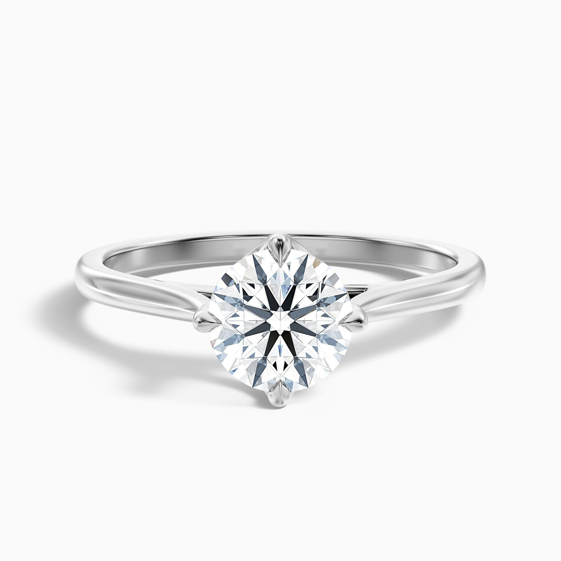 Rogue 1 Carat Round Cut Solitaire Lab Grown Engagement Ring in 10k White Gold