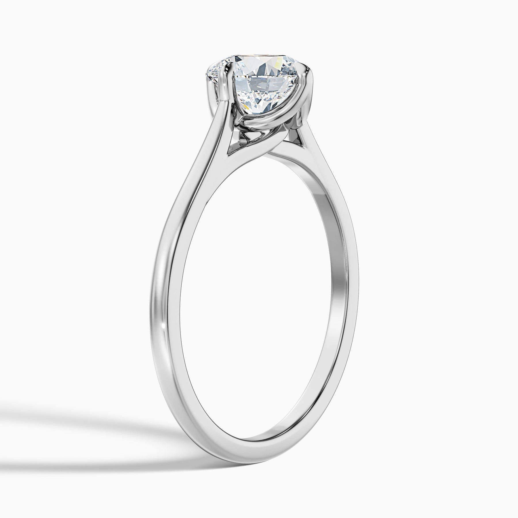 Rogue 1 Carat Round Cut Solitaire Lab Grown Engagement Ring in 10k White Gold