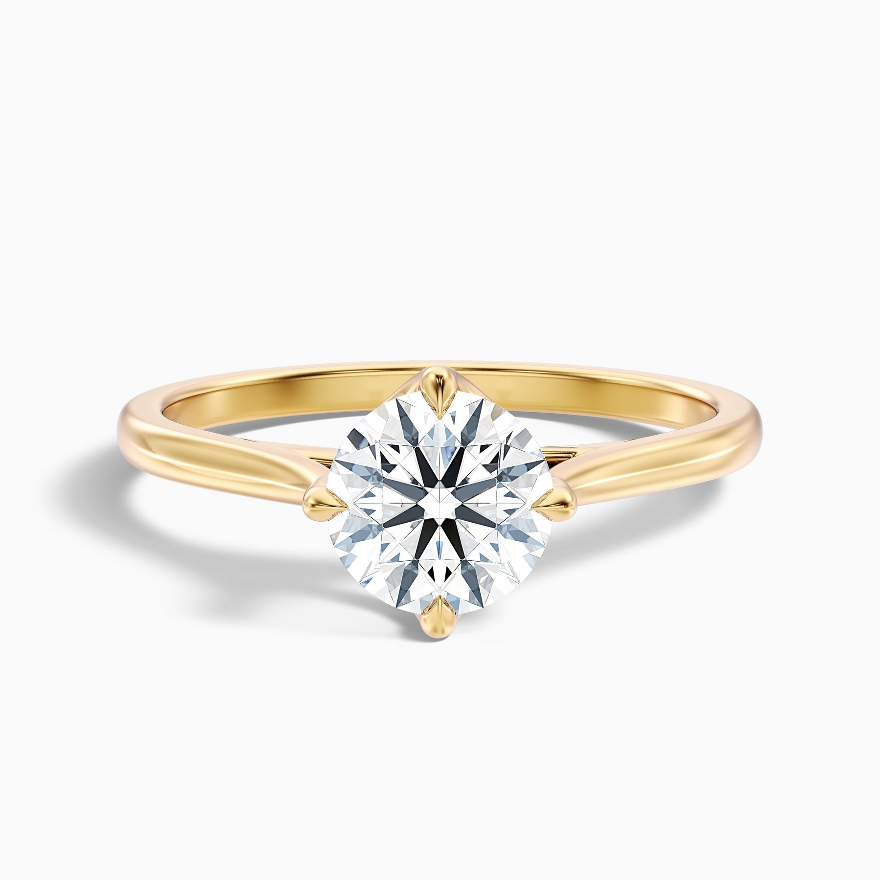 Rogue 1 Carat Round Cut Solitaire Lab Grown Engagement Ring in 10k Yellow Gold
