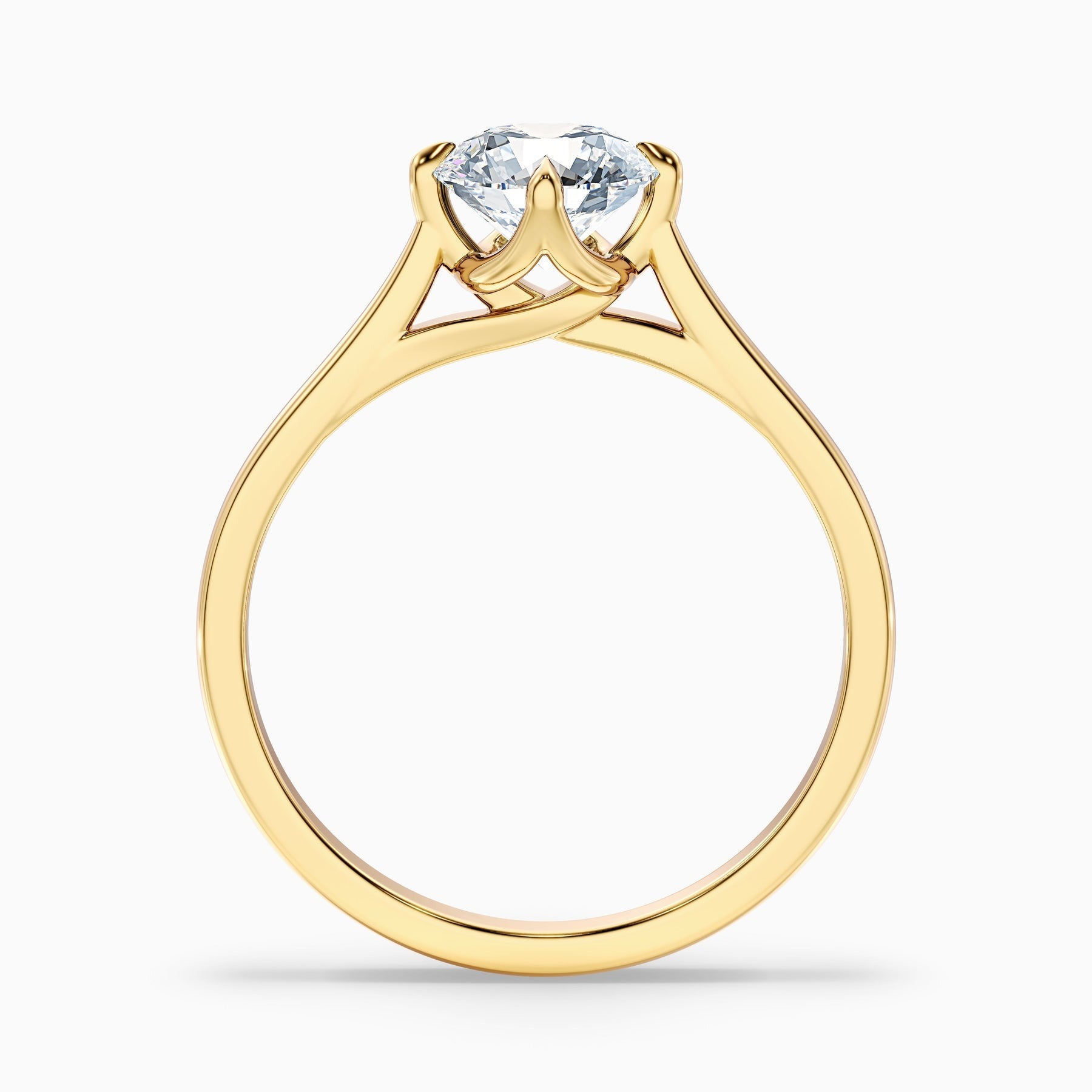 Rogue 1 Carat Round Cut Solitaire Lab Grown Engagement Ring in 10k Yellow Gold