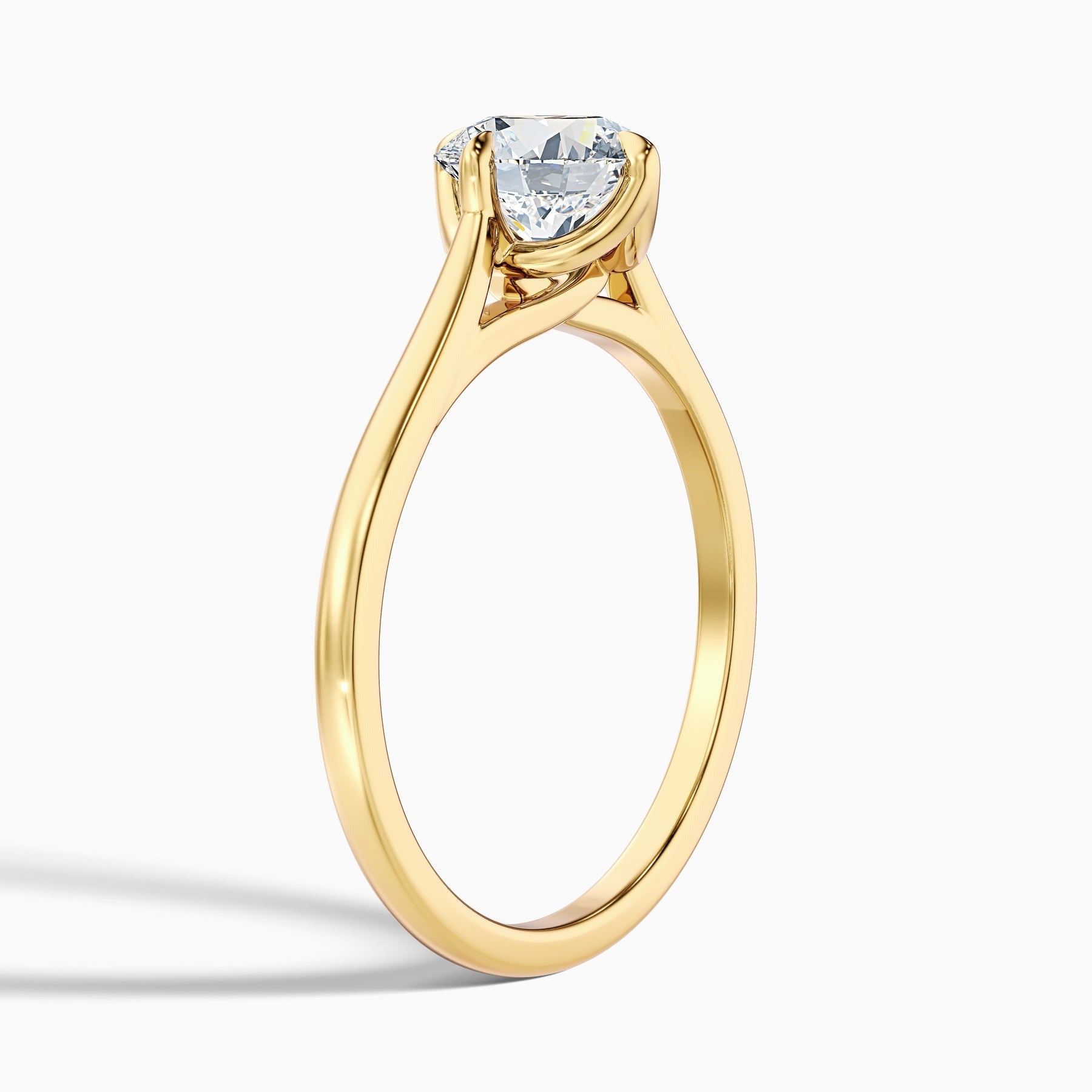 Rogue 1 Carat Round Cut Solitaire Lab Grown Engagement Ring in 10k Yellow Gold