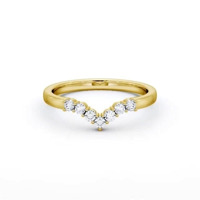 Rosa Ladies Round Lab Diamond 0.18ct Wishbone Wedding Ring