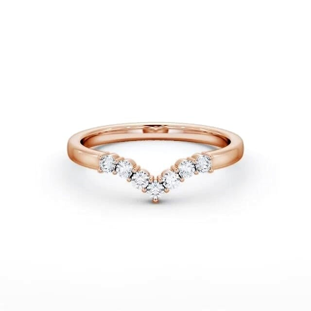 Rosa Ladies Round Lab Diamond 0.18ct Wishbone Wedding Ring