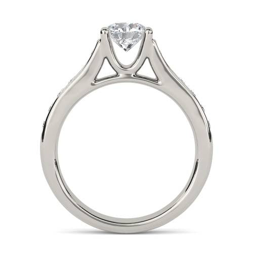 Round Shoulder Set Ring With Matching Band Lab Grown Diamond Ring