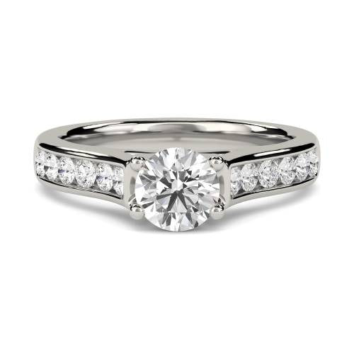 Round Shoulder Set Ring With Matching Band Lab Grown Diamond Ring