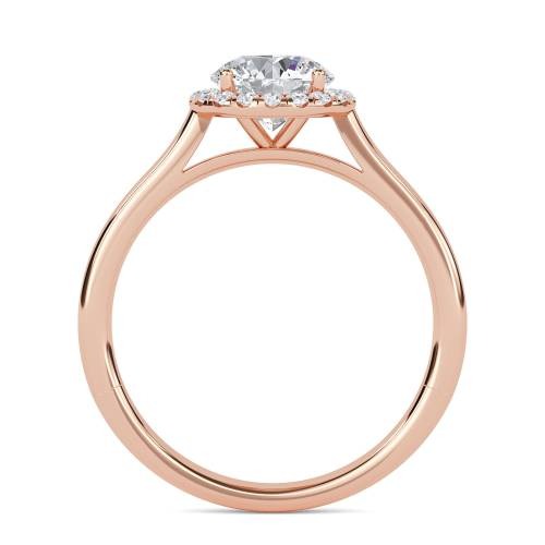 Round Single Halo Lab Grown Diamond Ring