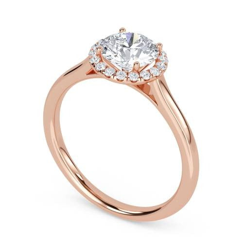 Round Single Halo Lab Grown Diamond Ring