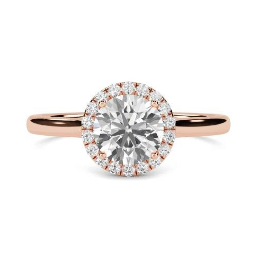 Round Single Halo Lab Grown Diamond Ring