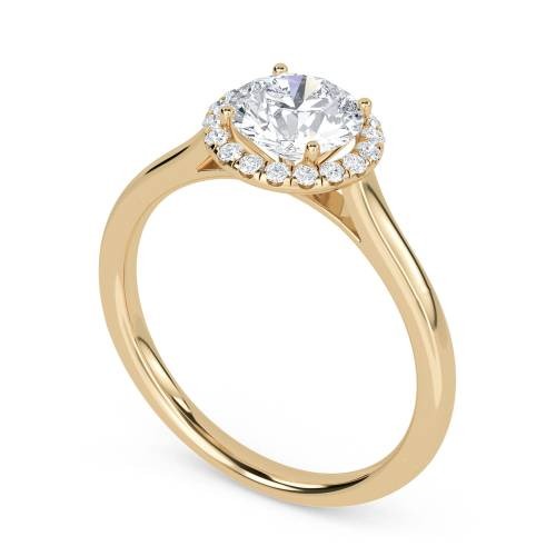 Round Single Halo Lab Grown Diamond Ring