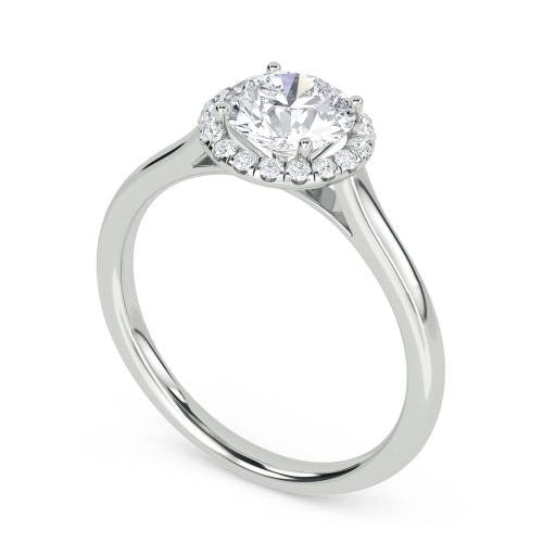 Round Single Halo Lab Grown Diamond Ring