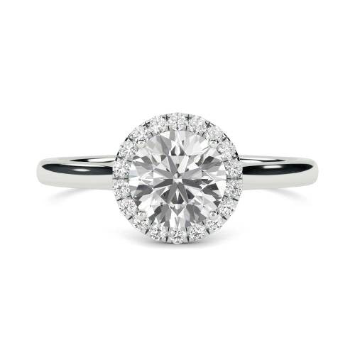 Round Single Halo Lab Grown Diamond Ring