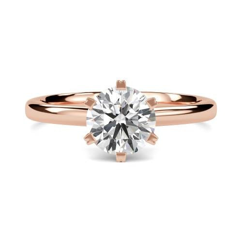 Round Six Prong Solitaire Lab Grown Diamond Ring