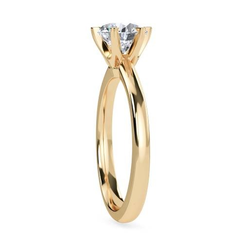 Round Six Prong Solitaire Lab Grown Diamond Ring