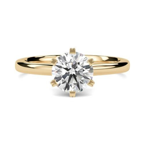 Round Six Prong Solitaire Lab Grown Diamond Ring