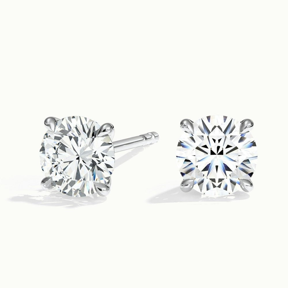 Round 2.00 tcw 4 Claw Lab Diamond Earrings