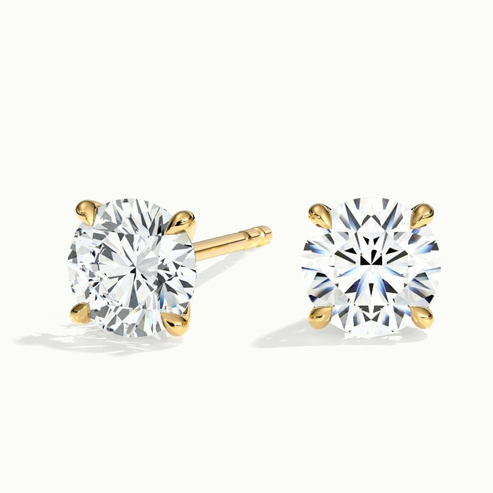 Round 2.00 tcw 4 Claw Moissanite Earrings