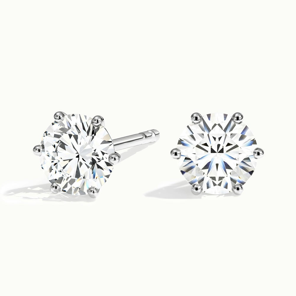 Round 6 Claw Lab Diamond Earrings