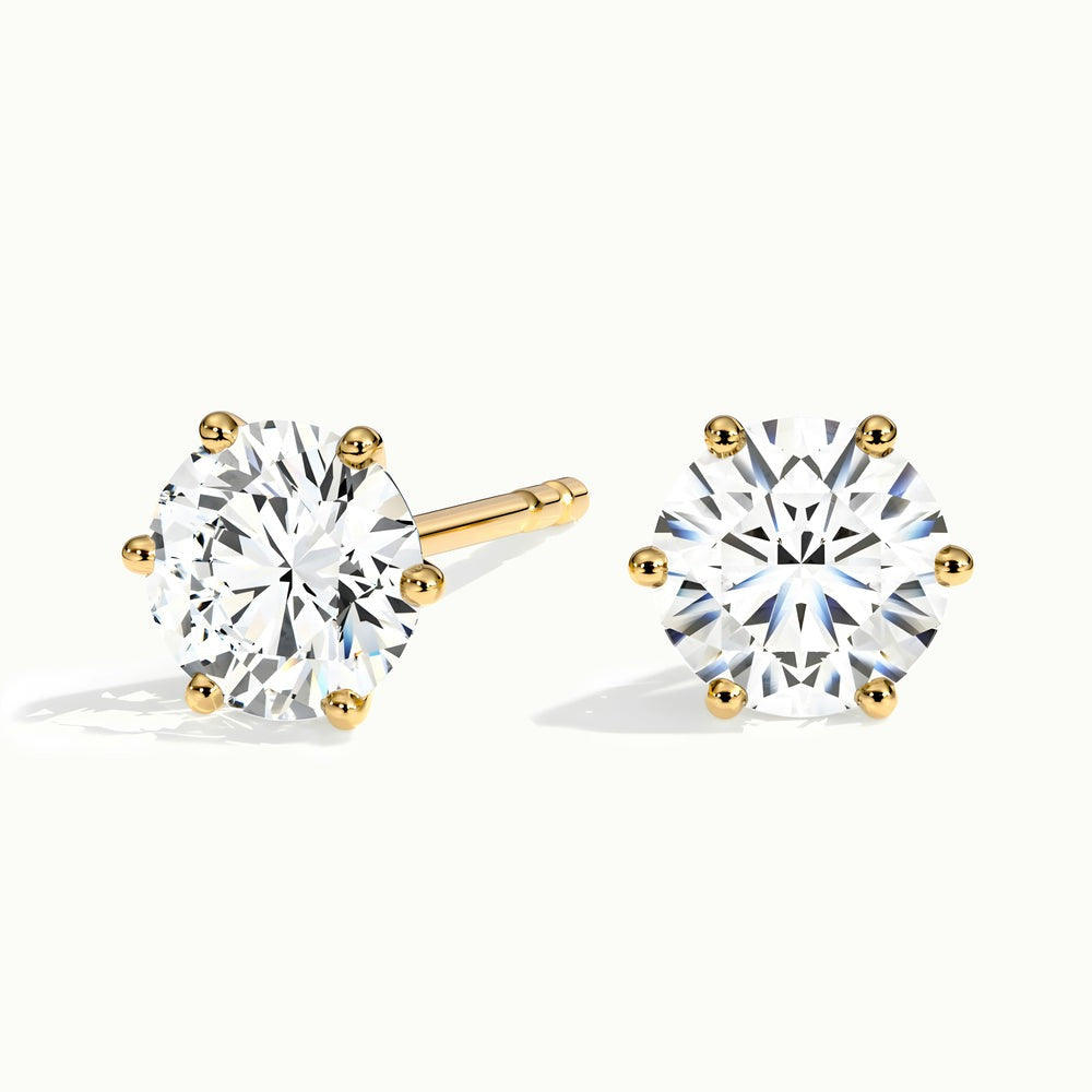 Round 6 Claw Lab Diamond Earrings