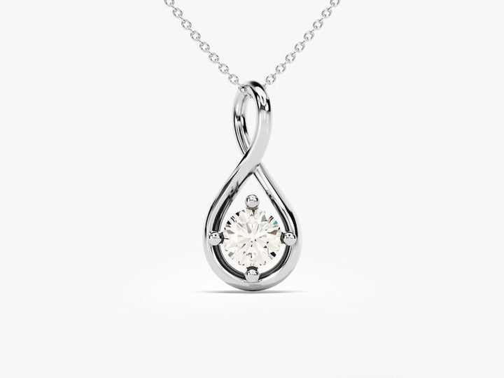 Round Cut Moissanite Infinity Necklace