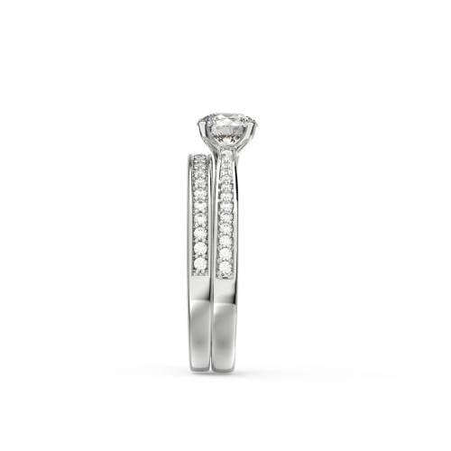Round Diamond Shoulder Set Bridal Set Lab Grown Diamond Rings