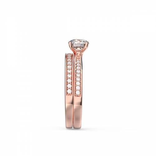 Round Diamond Shoulder Set Bridal Set Lab Grown Diamond Rings