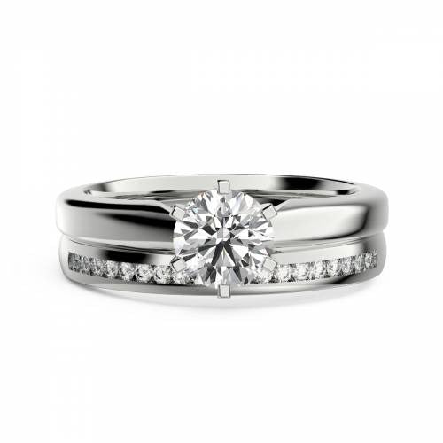 Round Diamond Solitaire Bridal Set Lab Grown Diamond Ring