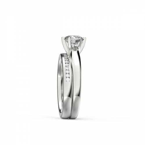 Round Diamond Solitaire Bridal Set Lab Grown Diamond Ring