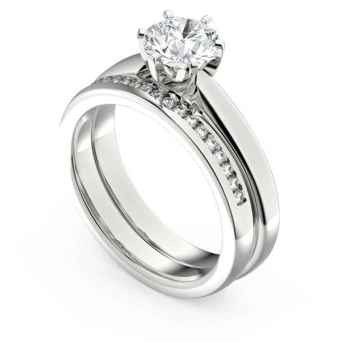 Round Diamond Solitaire Bridal Set Lab Grown Diamond Ring
