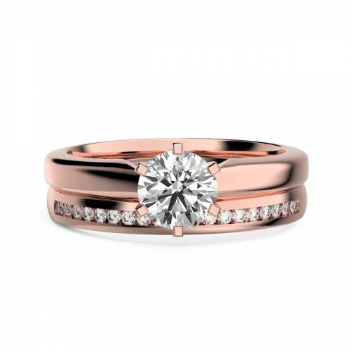 Round Diamond Solitaire Bridal Set Lab Grown Diamond Ring