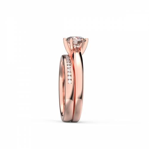 Round Diamond Solitaire Bridal Set Lab Grown Diamond Ring