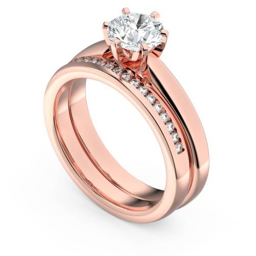 Round Diamond Solitaire Bridal Set Lab Grown Diamond Ring