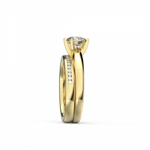 Round Diamond Solitaire Bridal Set Lab Grown Diamond Ring