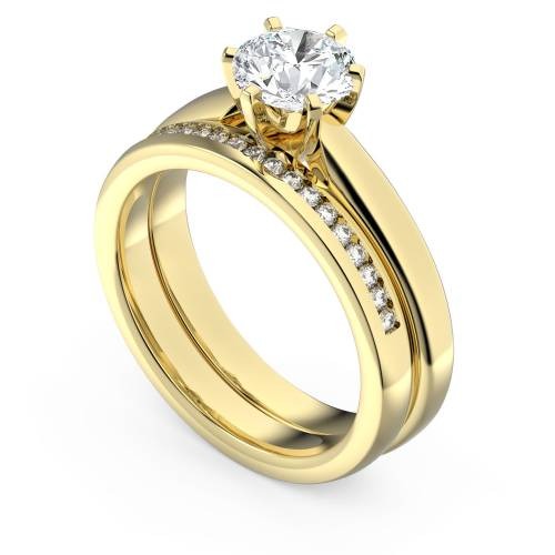 Round Diamond Solitaire Bridal Set Lab Grown Diamond Ring