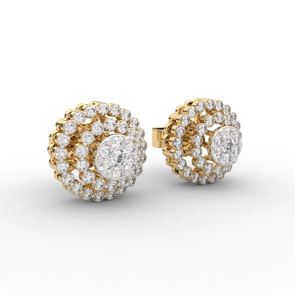 Round Halo Dazzling Lab Diamond Earring