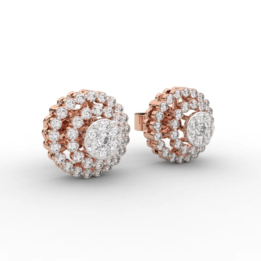 Round Halo Dazzling Lab Diamond Earring