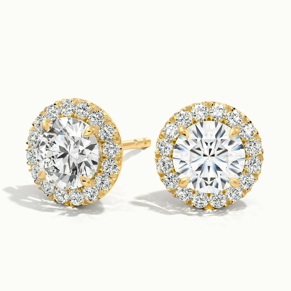 Round Halo Lab Diamond Earrings