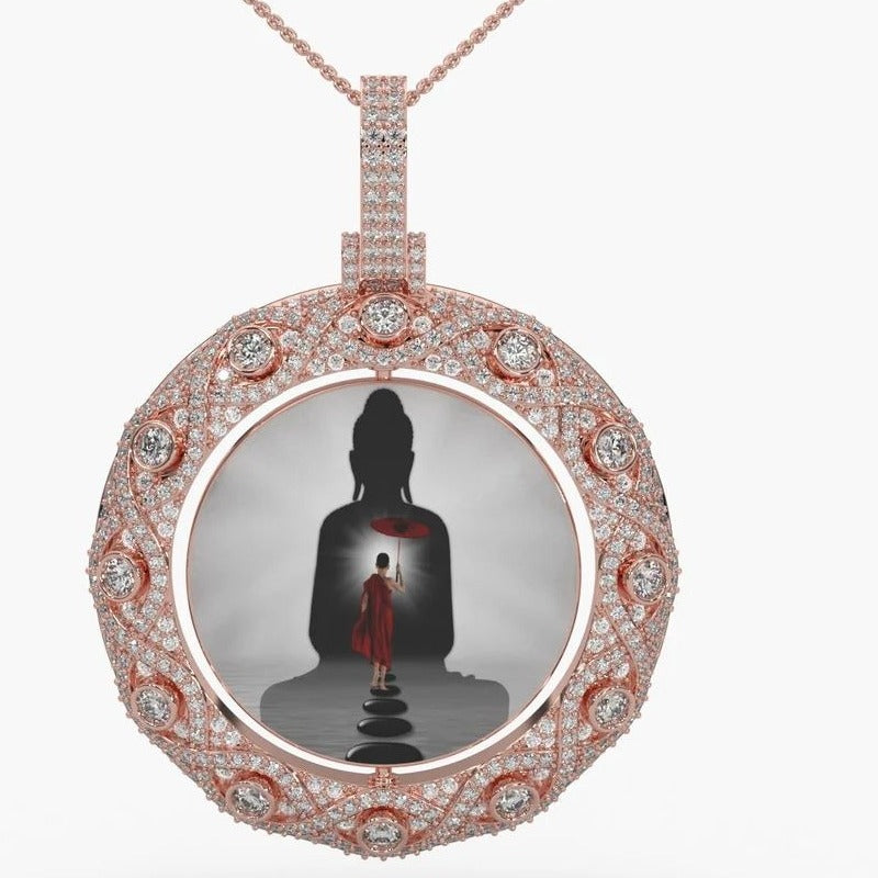 Round Moissanite Memory Pendant