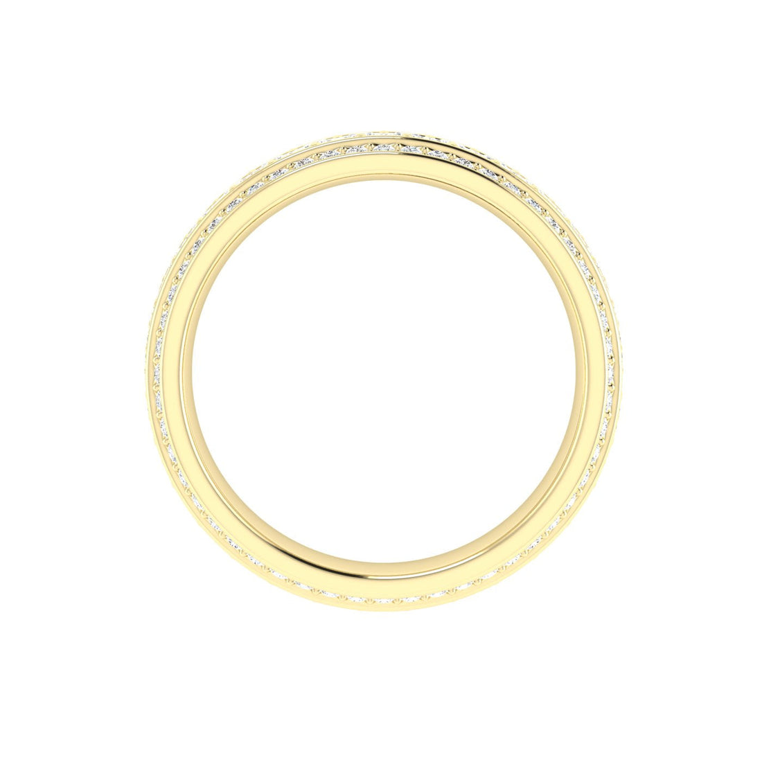 Row Pavé Moissanite Wedding Band Yellow Gold