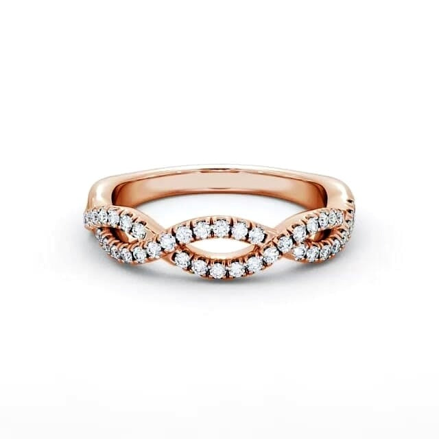 Ruby Half Eternity 0.24ct Round Lab Diamond Crossover Style