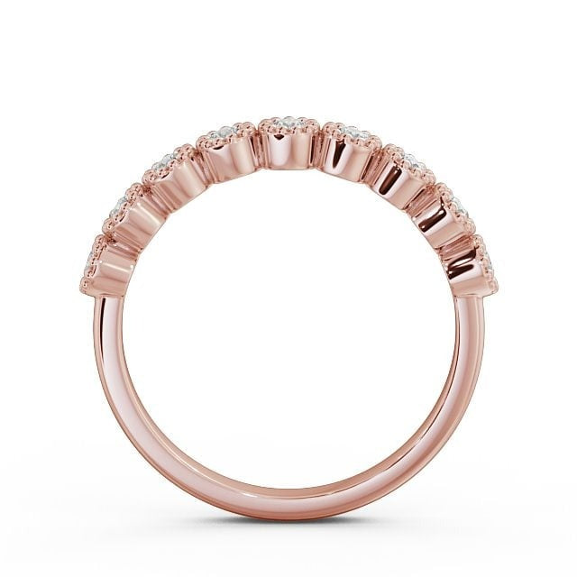 Ruby Half Eternity Round Lab Diamond Bezel with Milgrain Ring