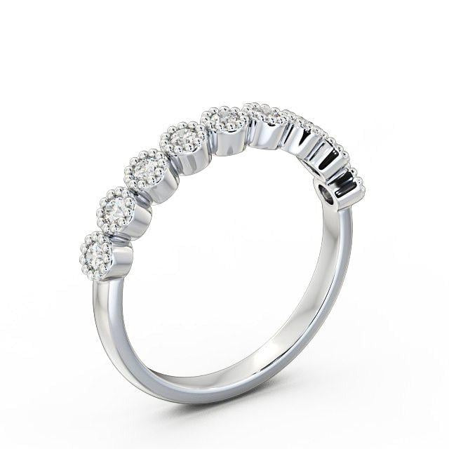 Ruby Half Eternity Round Lab Diamond Bezel with Milgrain Ring