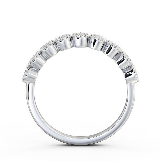 Ruby Half Eternity Round Lab Diamond Bezel with Milgrain Ring