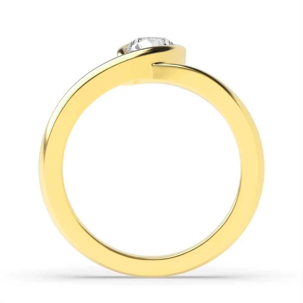 Sabrina 4 Prong Round Lab Grown Diamond Charm Classic Solitaire Engagement Ring